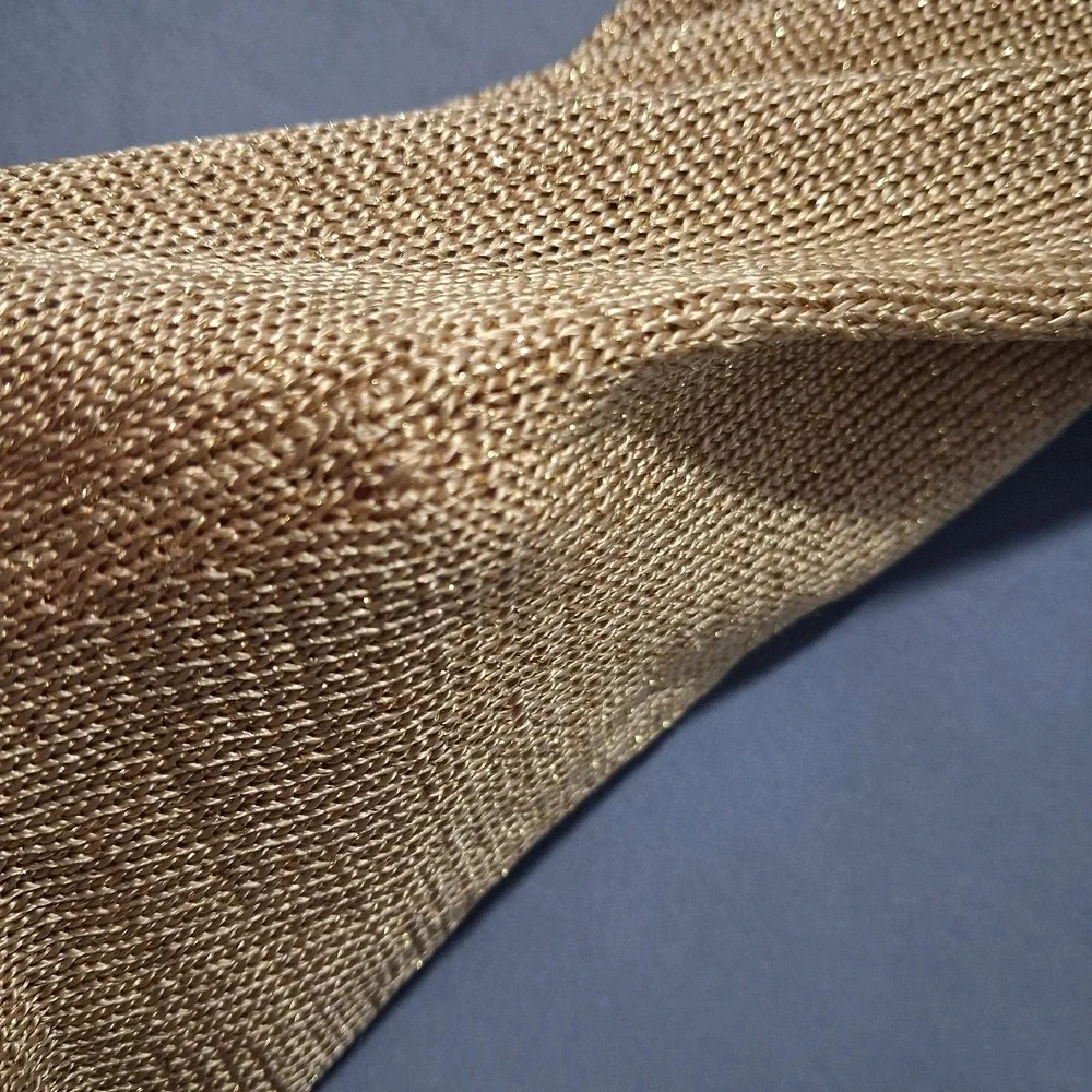 Vintage‎ Oscar De La Renta Gold Metalic Knit Cardigan Old Money Heritage Sz P/P